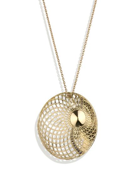 Metamorphosis Pendant, 18ct gold and black diamonds